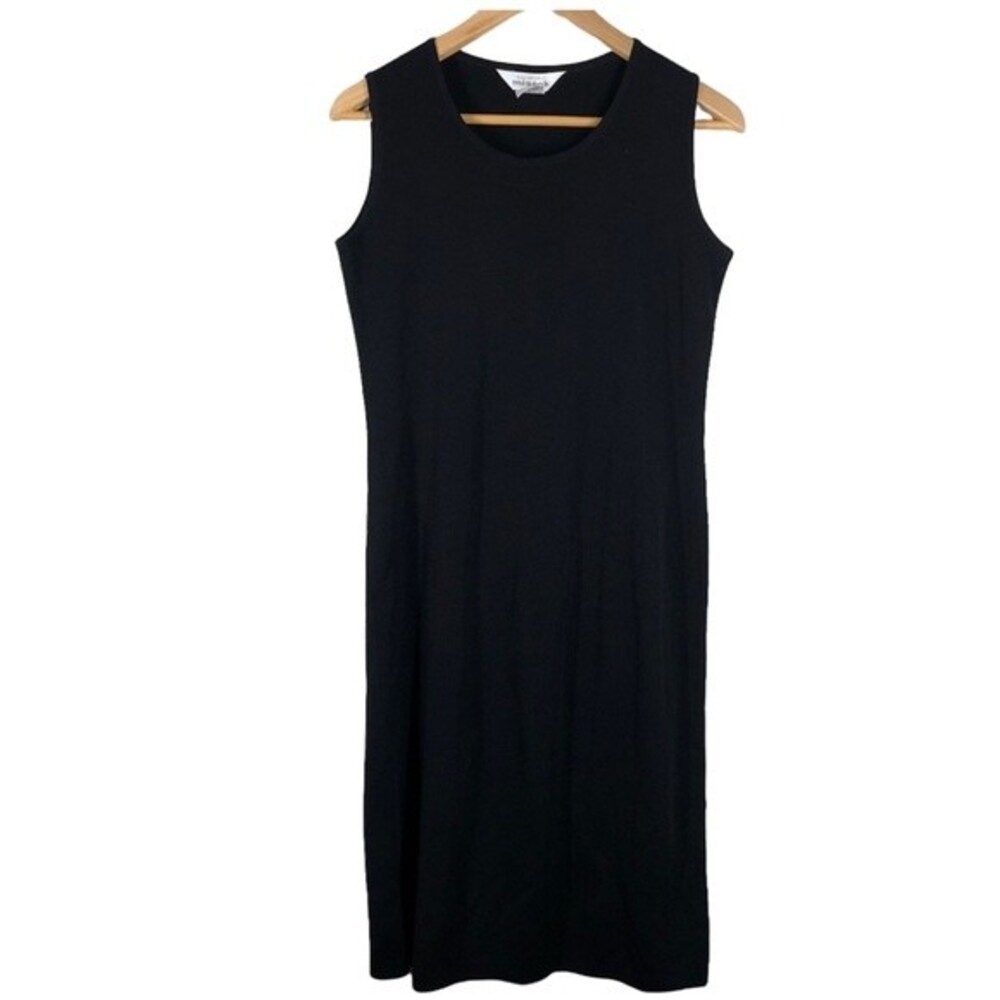 Misook Black Knit Sheath Sleeveless Dress Small